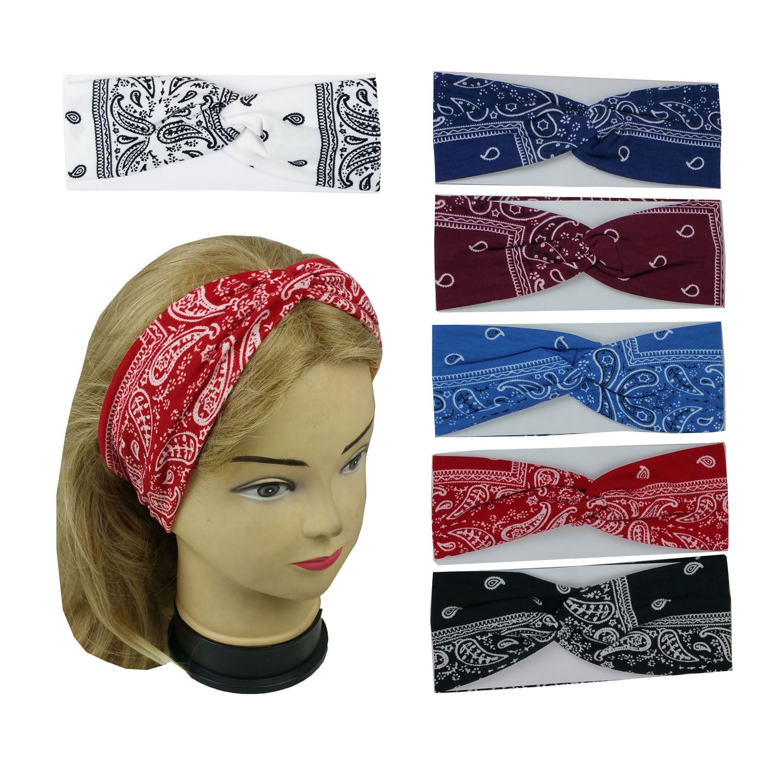 6 Assorted New 3 Paisley Yoga Headbands For Women Girls Hairbands Hea –  qqpicks c/o XERU Net Inc.