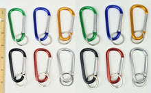 Load image into Gallery viewer, 12 pcs 2.8&quot; Aluminum Carabiner Key Chain Spring Clip Hook Assorted Color
