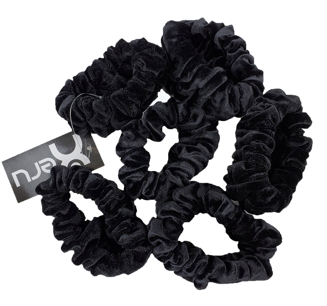 6 XERU Premium Velvet Scrunchies with Double Rubberbands Hair Ties Elastic