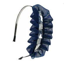 Load image into Gallery viewer, Metal Headbands with Metallic Color Mesh Fabric &amp; Crystal  Beads Stones
